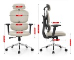 Fotel biurowy ergonomiczny obrotowy Hell's Chair HC- 1053 Beige Beżowy Tkanina