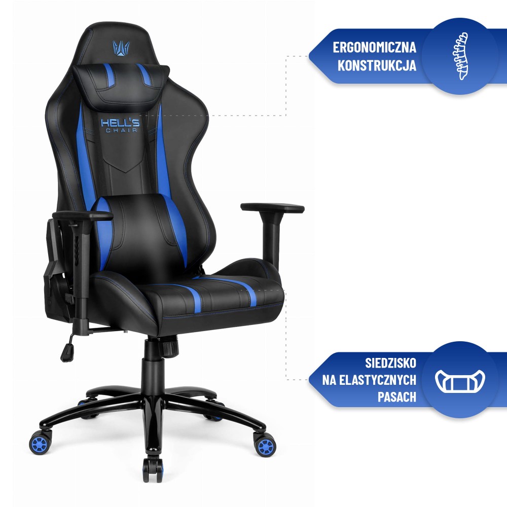 Fotel gamingowy Hell's Chair HC- 1013 Black Blue Czarny Niebieski