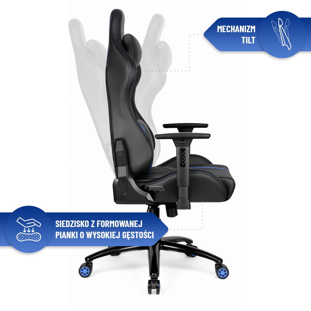 Fotel gamingowy Hell's Chair HC- 1013 Black Blue Czarny Niebieski