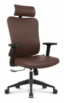 Fotel biurowy ergonomiczny obrotowy Hell's Chair HC- 1041 Brązowy Ekoskóra silikonowa Premium