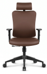 Fotel biurowy ergonomiczny obrotowy Hell's Chair HC- 1041 Brązowy Ekoskóra silikonowa Premium