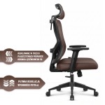 Fotel biurowy ergonomiczny obrotowy Hell's Chair HC- 1041 Brązowy Ekoskóra silikonowa Premium