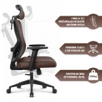 Fotel biurowy ergonomiczny obrotowy Hell's Chair HC- 1041 Brązowy Ekoskóra silikonowa Premium