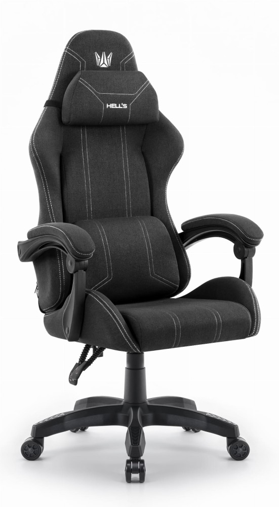 Fotel gamingowy Hell's Chair HC- 1014 Czarny Biały Tkanina