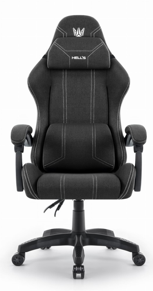 Fotel gamingowy Hell's Chair HC- 1014 Czarny Biały Tkanina