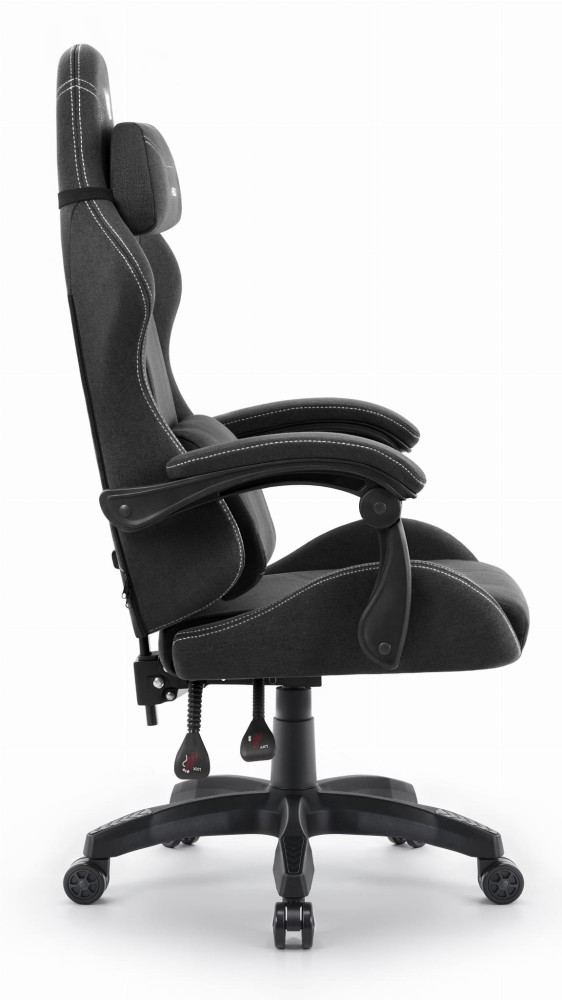 Fotel gamingowy Hell's Chair HC- 1014 Czarny Biały Tkanina