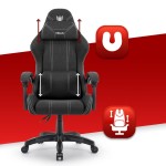 Fotel gamingowy Hell's Chair HC- 1014 Czarny Biały Tkanina