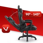 Fotel gamingowy Hell's Chair HC- 1014 Czarny Biały Tkanina