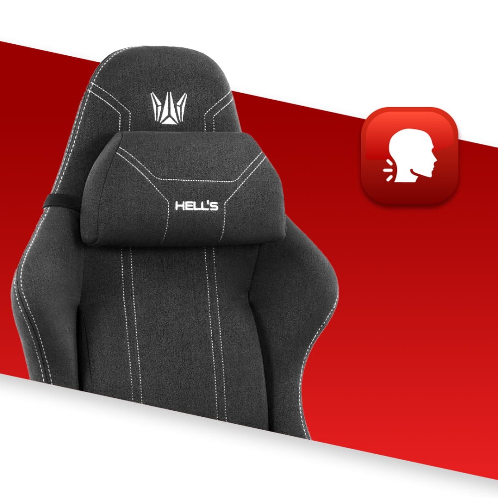 Fotel gamingowy Hell's Chair HC- 1014 Czarny Biały Tkanina