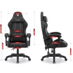 Fotel gamingowy Hell's Chair HC- 1014 Czarny Biały Tkanina