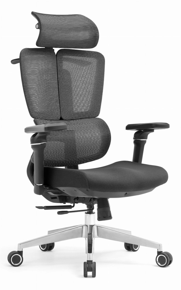 Fotel biurowy ergonomiczny obrotowy ERGONOBLE 3058 Black Czarny Tkanina