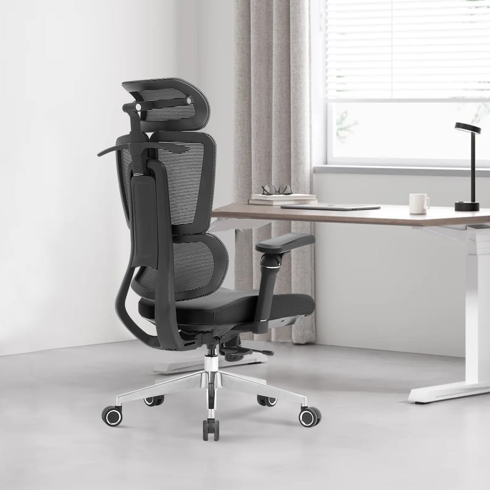 Fotel biurowy ergonomiczny obrotowy ERGONOBLE 3058 Black Czarny Tkanina