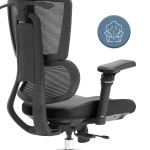 Fotel biurowy ergonomiczny obrotowy ERGONOBLE 3058 Black Czarny Tkanina