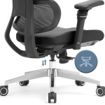Fotel biurowy ergonomiczny obrotowy ERGONOBLE 3058 Black Czarny Tkanina