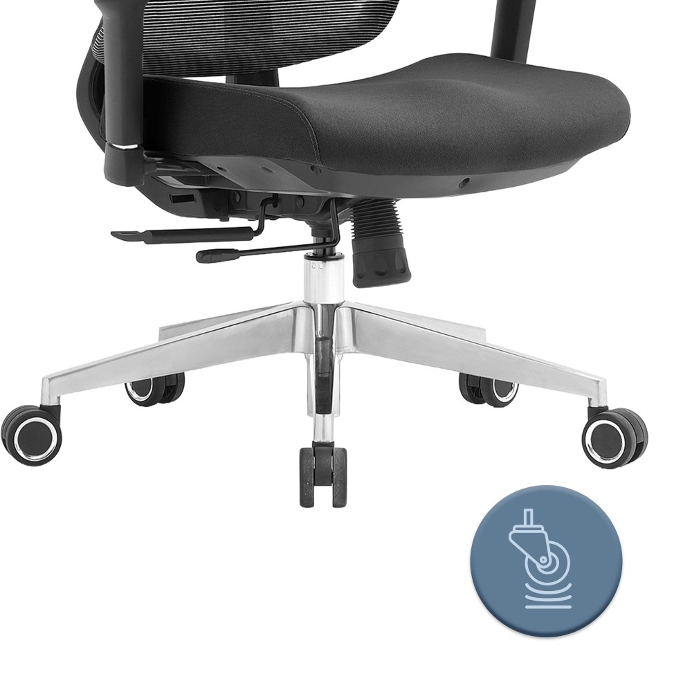 Fotel biurowy ergonomiczny obrotowy ERGONOBLE 3058 Black Czarny Tkanina