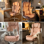 Fotel biurowy obrotowy Hell's Chair HC- 1033 Pink Różowy Tkanina