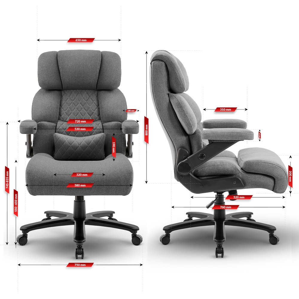 Fotel biurowy obrotowy Hell's Chair HC- 1034 Grey Szary Tkanina 01.jpg