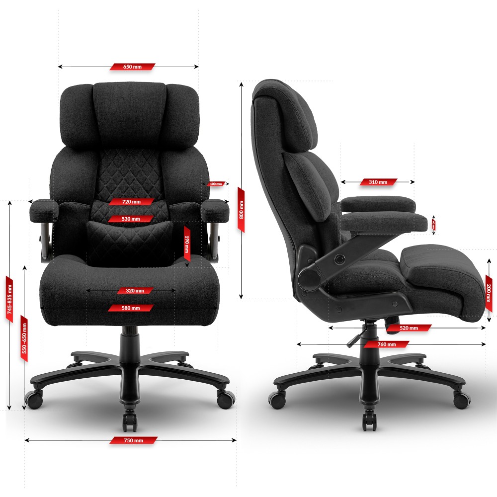 Fotel biurowy obrotowy Hell's Chair HC- 1034 Black Czarny Tkanina 01.jpg