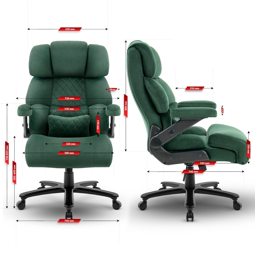 Fotel biurowy obrotowy Hell's Chair HC- 1034 Green Zielony Tkanina 01.jpg