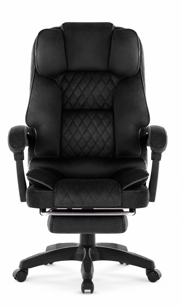 Fotel biurowy obrotowy Hell's Chair HC- 1031 Black Tkanina Welur