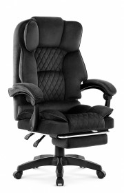 Fotel biurowy obrotowy Hell's Chair HC- 1031 Czarny Black Tkanina Welur