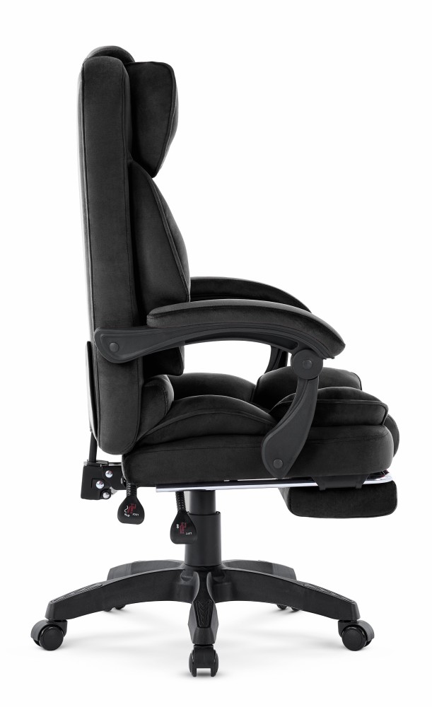 Fotel biurowy obrotowy Hell's Chair HC- 1031 Black Tkanina Welur