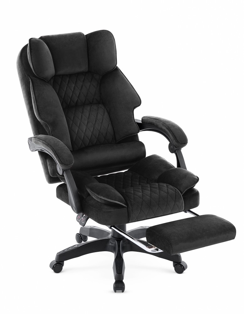 Fotel biurowy obrotowy Hell's Chair HC- 1031 Black Tkanina Welur