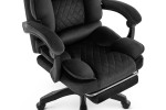 Fotel biurowy obrotowy Hell's Chair HC- 1031 Black Tkanina Welur