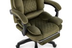 Fotel biurowy obrotowy Hell's Chair HC- 1031 Olive Oliwkowy Tkanina Welur