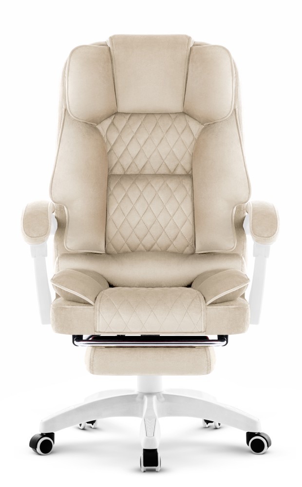 Fotel biurowy obrotowy Hell's Chair HC- 1031 Beżowy Beige Tkanina Welur