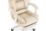 Fotel biurowy obrotowy Hell's Chair HC- 1031 Beżowy Beige Tkanina Welur
