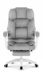 Fotel biurowy obrotowy Hell's Chair HC- 1031 Grey White Szary Biały Tkanina Welur