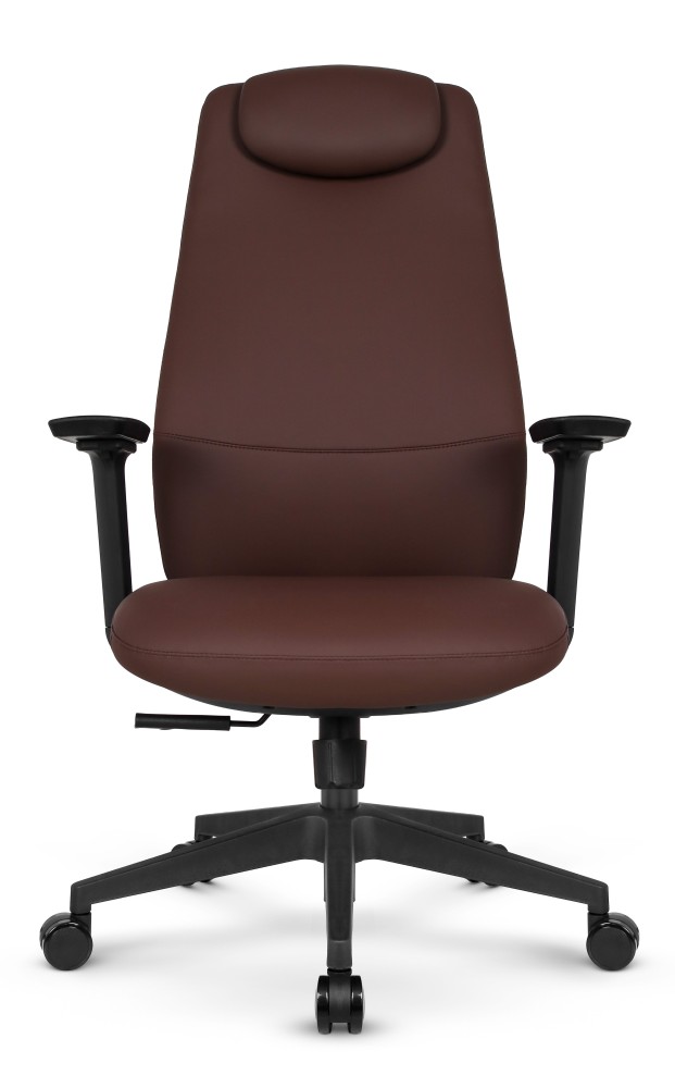 Fotel biurowy ergonomiczny obrotowy Hell's Chair HC- 1061 Brązowy Brown Ekoskóra Premium