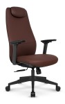 Fotel biurowy ergonomiczny obrotowy Hell's Chair HC- 1061 Brązowy Brown Ekoskóra Premium