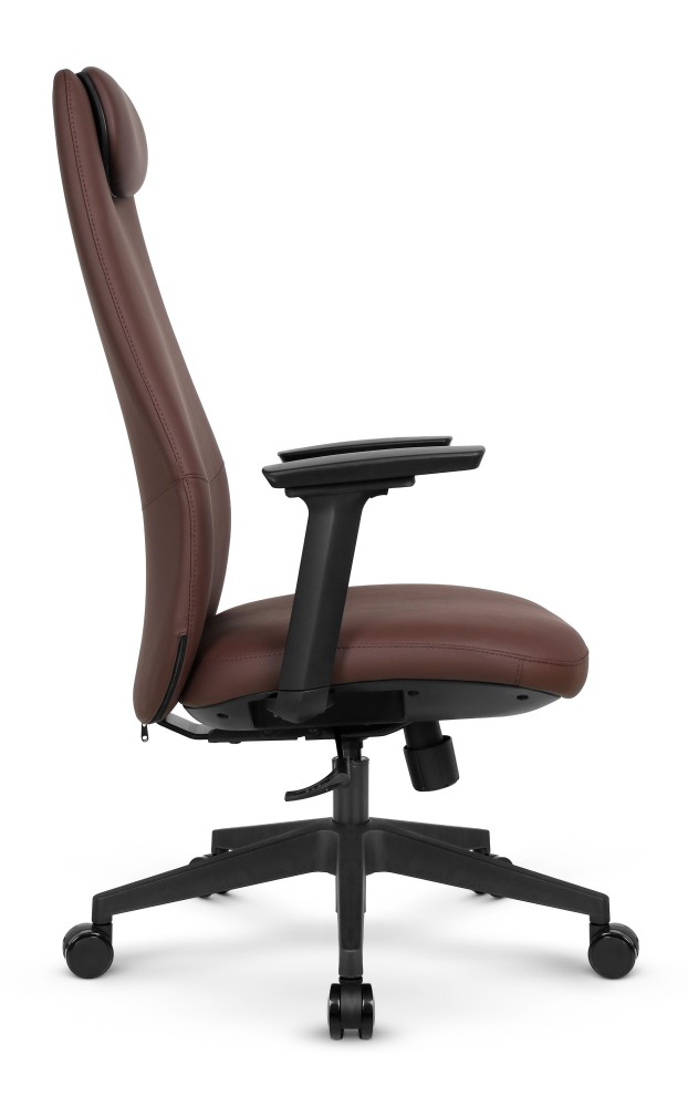 Fotel biurowy ergonomiczny obrotowy Hell's Chair HC- 1061 Brązowy Brown Ekoskóra Premium