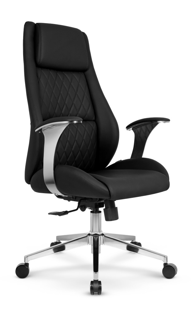Fotel biurowy ergonomiczny obrotowy Hell's Chair HC- 1062 Czarny Black Ekoskóra Premium