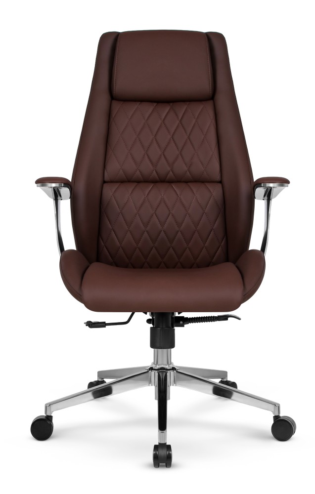 Fotel biurowy ergonomiczny obrotowy Hell's Chair HC- 1062 Brązowy Brown Ekoskóra Premium