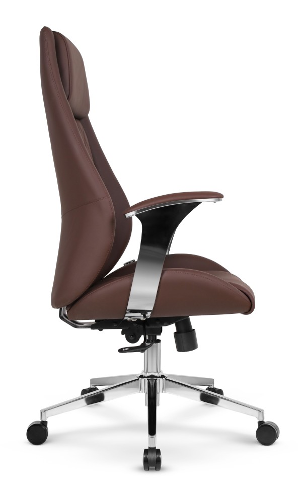 Fotel biurowy ergonomiczny obrotowy Hell's Chair HC- 1062 Brązowy Brown Ekoskóra Premium