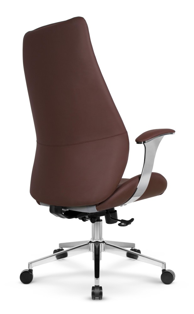 Fotel biurowy ergonomiczny obrotowy Hell's Chair HC- 1062 Brązowy Brown Ekoskóra Premium