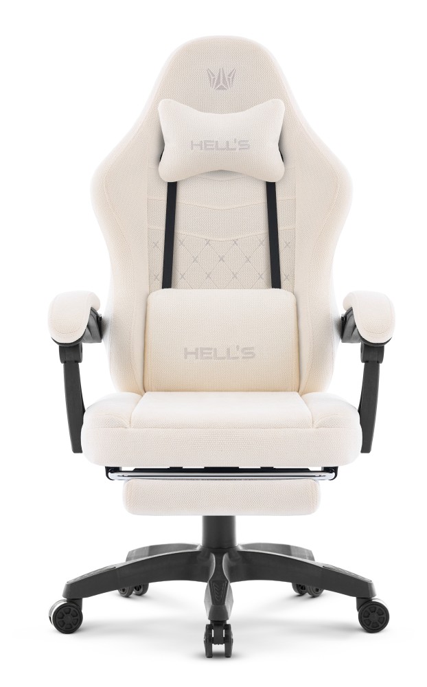 Fotel gamingowy Hell's Chair HC- 1015 Ecru Tkanina