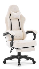 Fotel gamingowy Hell's Chair HC- 1015 Ecru Kremowy Tkanina 