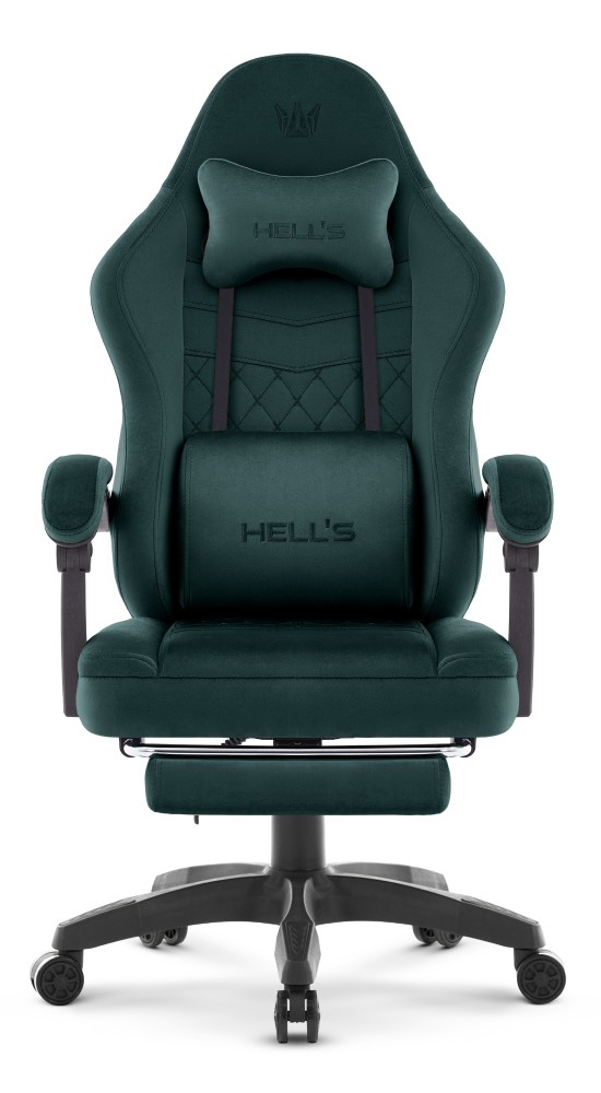 Fotel gamingowy Hell's Chair HC- 1015 Green Zielony Tkanina