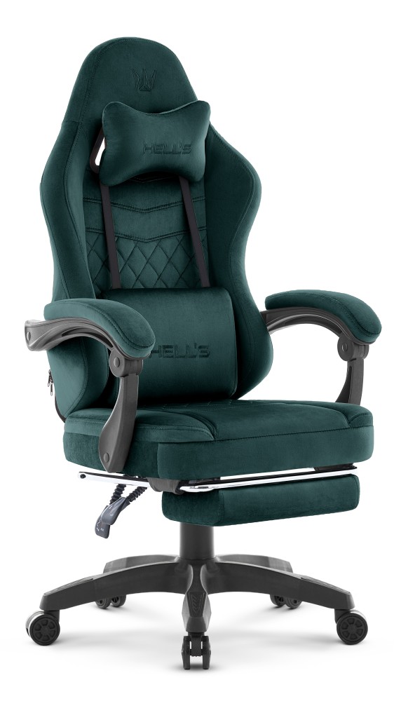 Fotel gamingowy Hell's Chair HC- 1015 Green Zielony Tkanina