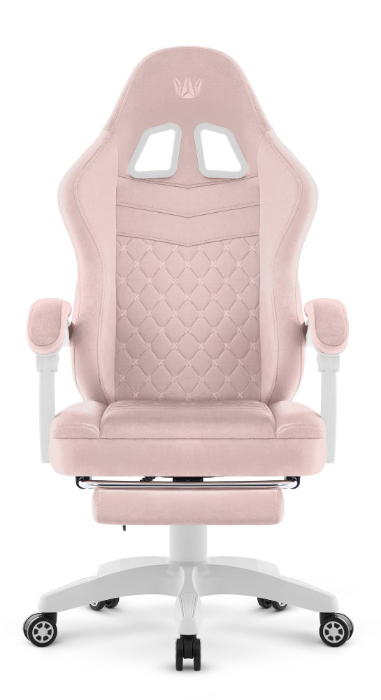 Fotel gamingowy Hell's Chair HC- 1015 Pink Różowy Tkanina Welur
