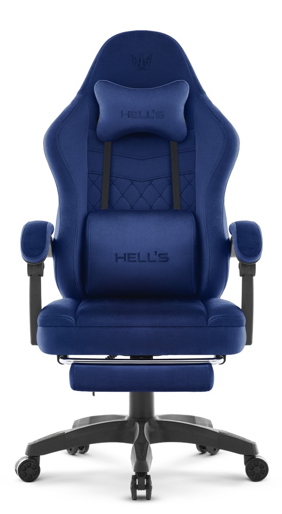 Fotel gamingowy Hell's Chair HC- 1015 Navy Tkanina Welur