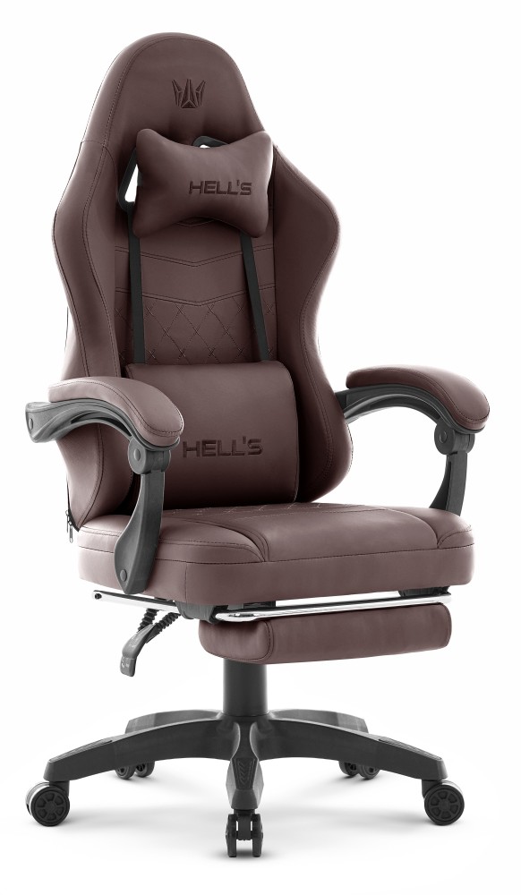 Fotel gamingowy Hell's Chair HC- 1015 Brown Brown Ciemny Brąz Ekoskóra