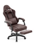 Fotel gamingowy Hell's Chair HC- 1015 Brown Brown Ciemny Brązowy Ekoskóra
