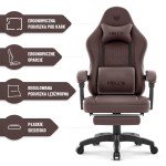 Fotel gamingowy Hell's Chair HC- 1015 Brown Brown Ciemny Brązowy Ekoskóra