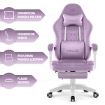 Fotel gamingowy Hell's Chair HC- 1015 Purple Fioletowy Tkanina Welurowa