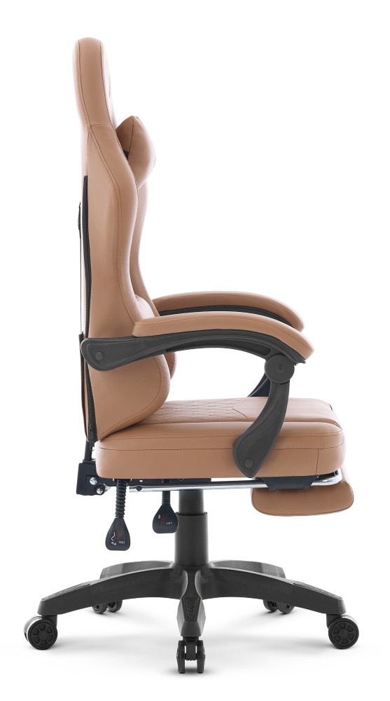 Fotel gamingowy Hell's Chair HC- 1015 Light Brown Jasny Brązowy Ekoskóra